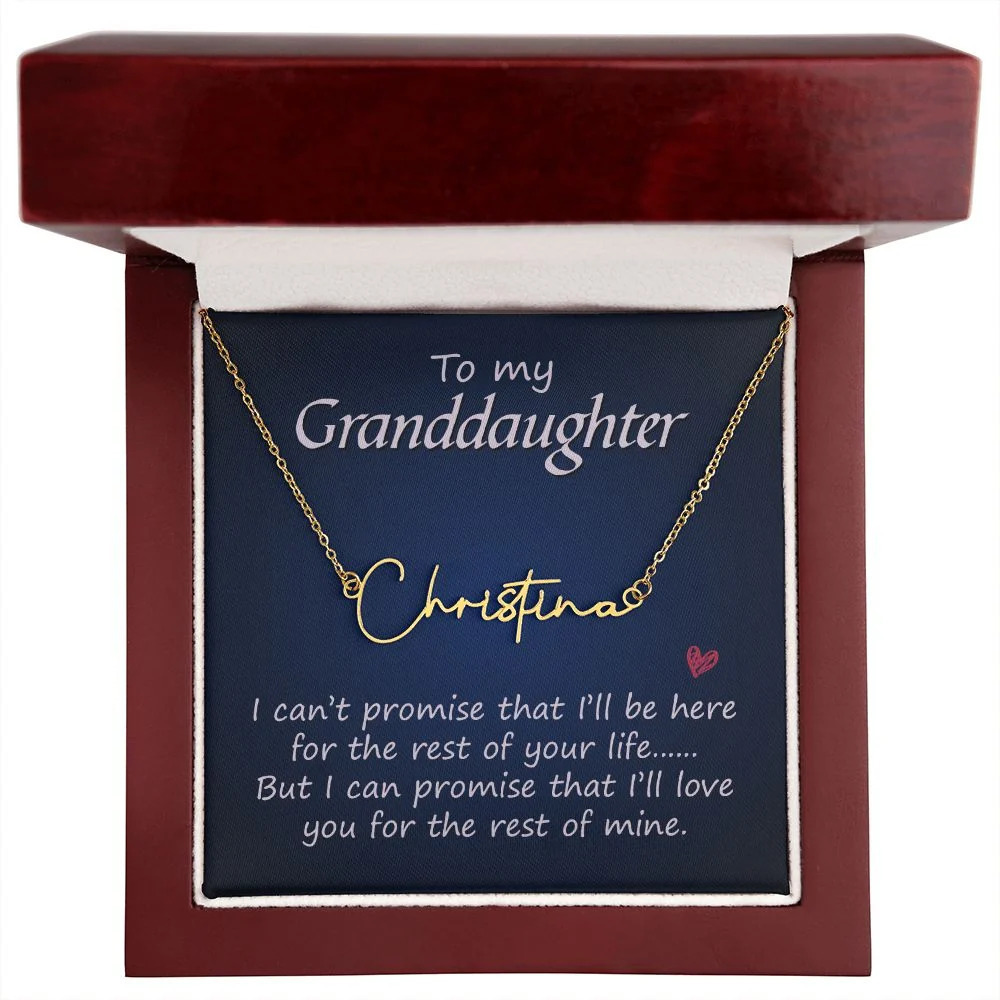 To My Granddaughter Personalized Gold Tone Name Necklace Custom Name Gift Lu